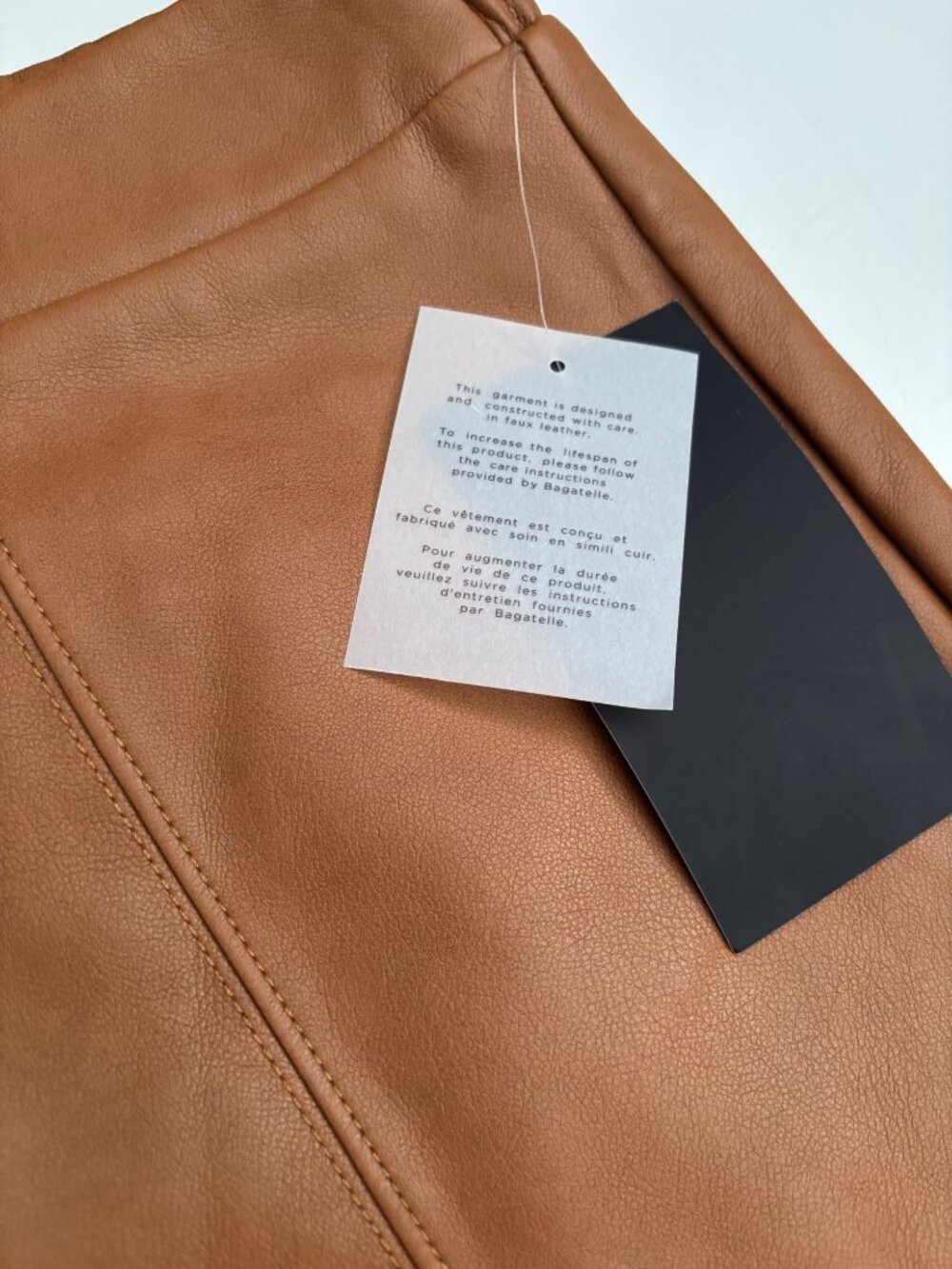 Bagatelle Collection Womens Faux Leather Wide-Leg Pants Camel Brown Size L new - Picture 4 of 8